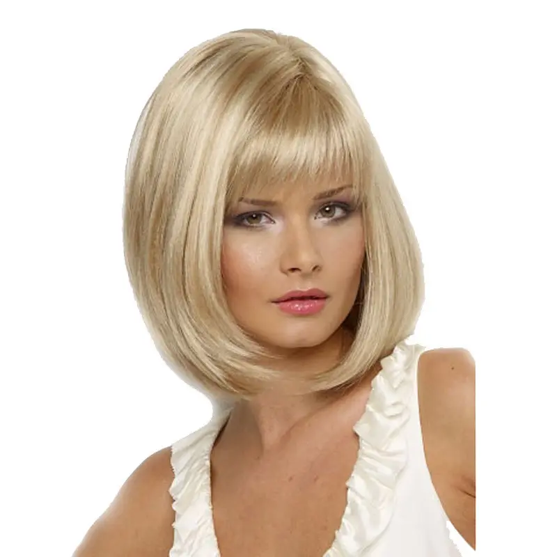 2021 Fashion BOBO brond Wigs Female Short Straight Hair Light Golden Wigs