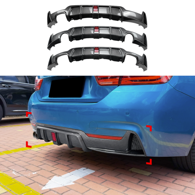 Car Rear Bumper Rear Diffuser With Brake Light for BMW 4 Series F32 F33 F36 M Sport 2014-2020 Rear Spoiler Splitters Body Kits