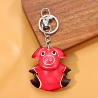 Porte-clés cochon du zodiaque chinois en PU, pendentif léger, breloque de sac, fermoir, souvenir de voyage, cadeau