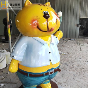 รูปปั้นตัวการ์ตูนเจียฮวา ทำจากไฟเบอร์กลาส รูปสัตว์ สำหรับตั้งพื้นกลางแจ้ง งานแฮนด์เมด ของตกแต่ง - Product Image 1