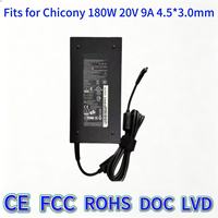 Adaptateur secteur 180W 20V 9A avec embout DC 4.5 3.0mm, chargeur de remplacement compatible avec les ordinateurs portables de jeu Chicony A17 180P1B MSI Katana GF66 GF76