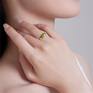 Bagues en jade néphrite Hetian naturel, argent S925 incrusté, bague pour femme, mode, réglable, certificat d'évaluation D1055 - Product Image 4
