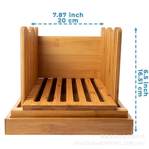 Plateau à pain en bambou Longtai, planche à découper pliable en bois avec bac à miettes, style nordique, usage domestique - Product Image 3