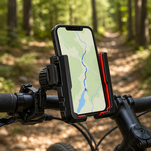 Dudukan Ponsel Sepeda dengan C-Clamp untuk Stang, Penyangga Sepeda Motor Semi-Terbuka untuk Sepeda Gunung E-<span class=keywords><strong>Bike</strong></span>, Serat Karbon JG-396A4 - Product Image 5