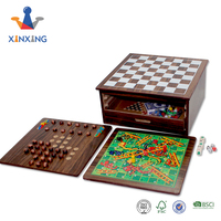 Backgammon Ludo — jeu de dames en bois, 15 en 1, société, Poker, dominos, Mikado, nouveauté