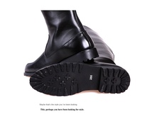 Bottes de cowboy hautes pour hommes avec fermeture éclair, bout pointu, antidérapantes, chaudes, tendance automne, mode extérieure, pour cavalier