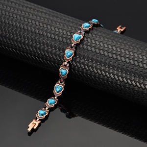 สร้อยข้อมือรูปหัวใจ Aimeishi Unisex Fine Jewelry ดีไซน์คลาสสิก ผลิตจากทองแดงบริสุทธิ์ 99.99% พร้อมพลังแม่เหล็กเพื่อสุขภาพ - Product Image 2