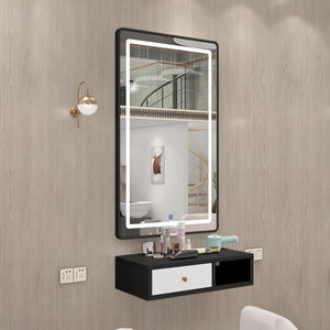 Espejo de Pared Dorado para Salón de Belleza, Espejo de Maquillaje con Lámpara y Gabinete Dedicado para Salón de Belleza - Product Image 6