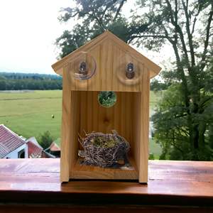 Fabriek Groothandel Natuurlijke Houten Dennenvinken Zangvogels <span class=keywords><strong>Frame</strong></span> Buiten Ophangen Vogelhuisje Bulk Met Zuignappen - Product Image 3