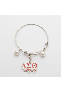 Bracelet en fil d'argent personnalisé, numéro DST 1913, charme Shiled Legacy HBCU, bracelet Delta Bangle - Product Image 5