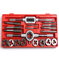 Kit d'outils métriques de qualité industrielle 20 pièces M3-M12 avec jeu de clés à taraud et à filières, outils manuels pour usage domestique, avec mallette de rangement