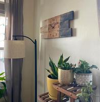 Jam Dinding Kayu Dekorasi Dinding Gaya Pedesaan Modern Buatan Tangan