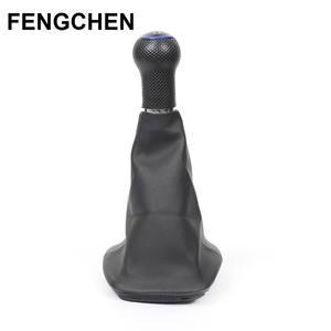 Couvercle de levier de vitesses Fengchen pour Volkswagen Bora Mk4 5 6 vitesses noir avec surpiqûres bleues - Product Image 2