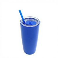 Gobelet en plastique double paroi, avec paille, tasses de café, en vrac, avec couvercle, Logo personnalisé, 20oz, vente en gros, ml