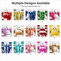 Ensemble de literie de luxe 8 pièces pour lit king size avec couvre-lit, rideaux, taies d'oreiller et ensemble de textiles de maison