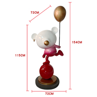 Statue d'entrée de maison en résine de dessin animé, ours ballon violent, haute qualité, vente chaude