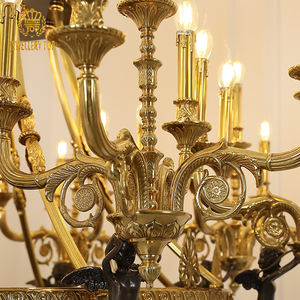 Jewellerytop Grande Taille Hôtel Lobby Villa <span class=keywords><strong>Baroque</strong></span> Palais Victorien De Luxe Pendentif Lumière Antique En Laiton Bougie <span class=keywords><strong>Lustre</strong></span> - Product Image 6