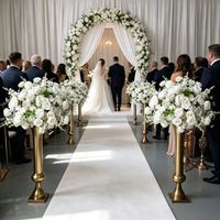 Arrangements de fleurs artificielles en soie pour mariage, Noël, fête des mères - Fleurs mélangées faites à la main, aspect naturel et toucher réel