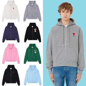 Suéter con Capucha AMI CLAMS, Bordado con Patrón Sólido, Estilo Amor, Primavera-Otoño, Nuevo Cárdigan, Abrigo Informal de Manga Larga para Hombre y Mujer - Product Image 2