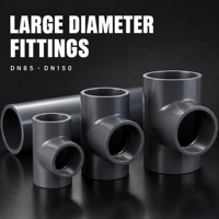 Sambungan Pipa UPVC Equal Tee Diameter Besar DN65-DN150 PVC-U untuk Saluran Air Industri