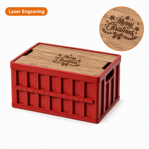 Boîte de rangement pliable personnalisée OEM pour le camping avec couvercle <span class=keywords><strong>en</strong></span> bois, <span class=keywords><strong>en</strong></span> plastique robuste, pliable, pour coffre de voiture, vente <span class=keywords><strong>en</strong></span> gros - Product Image 4