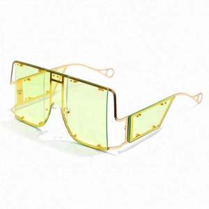 Gafas de Sol de Diseño Único para Hombre, Lente de una Pieza, Montura Grande, Gafas de Sol Extra Grandes, Gafas de Sol Punk - Product Image 4