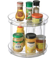 Offres Spéciales d'usine multi couches cuisine étagère à épices acrylique Lazy Susan organisateur de stockage avec séparateurs, stockage pour le maquillage