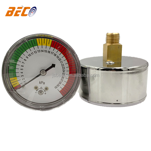 Beco máy đo áp suất viên nang sau 63mm Máy đo áp suất khí <span class=keywords><strong>mbar</strong></span> Đồng hồ đo áp suất vỏ thép đen kết nối bằng đồng thau - Product Image 2