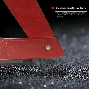 Signalisation de danger réfléchissante triangulaire pliable orange d'urgence, kit d'outils d'urgence, matériau PS pour panne de circulation - Product Image 2