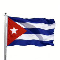 Drapeau cubain personnalisé en polyester 3 x 5 pieds avec impression numérique sur soie, tous pays, avec 2 œillets en laiton