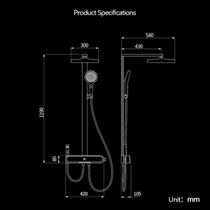 duchas inteligentes de baño juego de ducha digital Juego de ducha de baño moderno - Product Image 3