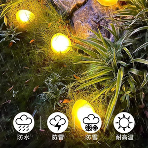 Lampe solaire Hejia en forme de galet, lumière blanche chaude, décoration de jardin extérieur, lumière ambiante, étanche, durable - Product Image 1