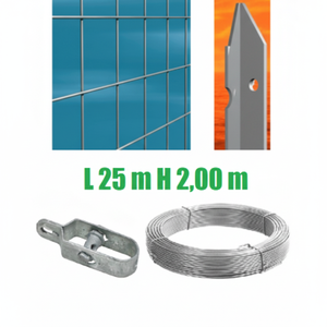 Recinzione Completa in Rete Metallica Zincata da 25m con Facile Installazione, Altezza 200cm, Maglia 75x50mm per Recinto Cavalli con Pali in Cemento - Product Image 1