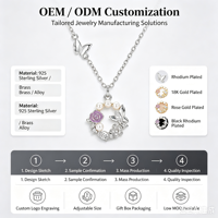 Kalung Mutiara Air Tawar Berlapis Emas Perak 925 Sterling dengan Hiasan Bunga Mawar dan Kupu-kupu untuk Wanita, Pertunangan, Pernikahan, Romantis