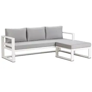 L sofá modular secional do canto do metal do alumínio exterior moderno da forma ajustou-se com tela impermeável