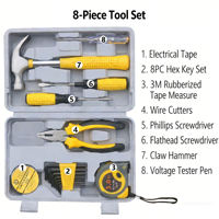 Ensemble d'outils à main multifonction en acier au carbone de 38/108 pièces, tournevis, clé hexagonale, étui rigide, OEM, garantie 1 an, usage domestique