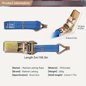 Paquete de 4 Correas de Amarre con Trinquete de Poliéster de 1 Pulgada, Caja de Color, Control de Carga, Resistencia a la Rotura de 1000 kg - Product Image 5
