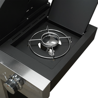 Barbecue à gaz en acier inoxydable 4+1 brûleurs OEM ODM pour patio, jardin et fêtes, avec grille de maintien au chaud et brûleur latéral pour l'extérieur