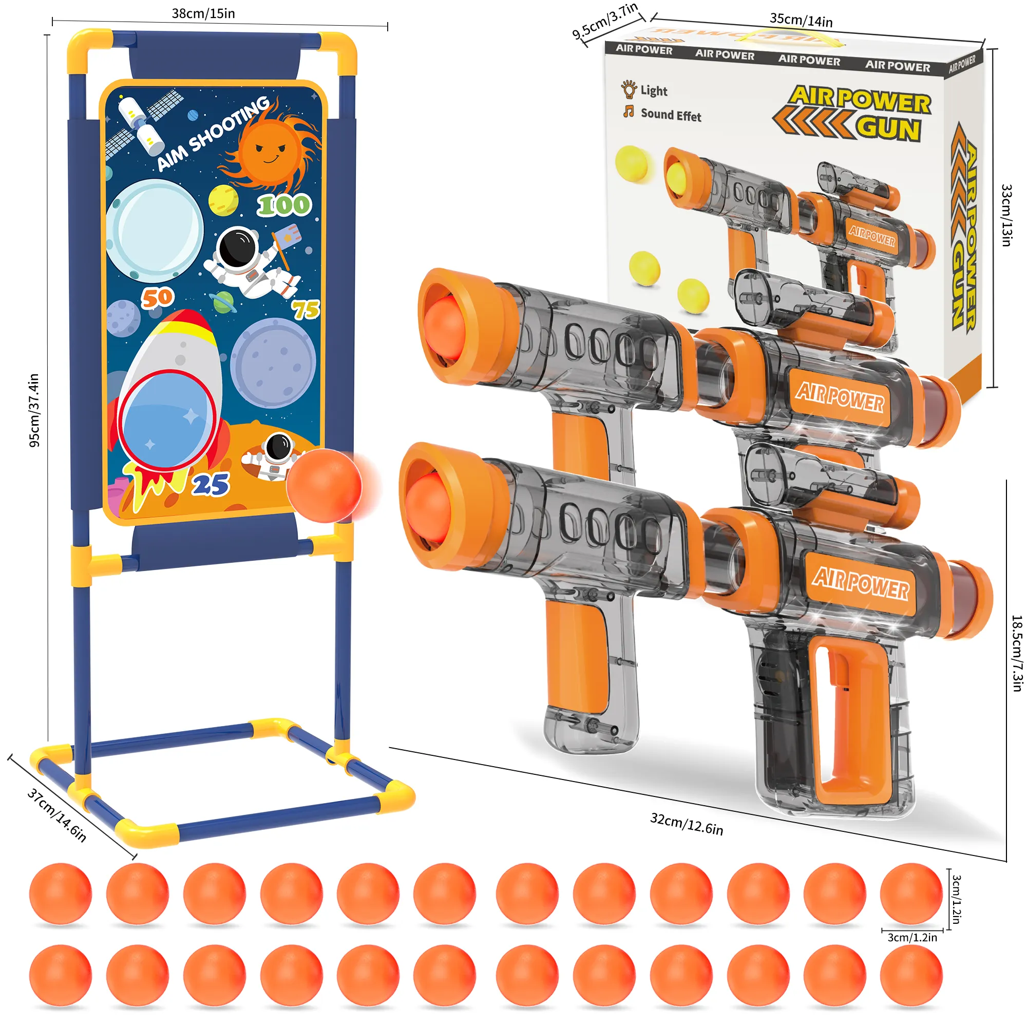 Shooter Foam Ball Spielzeug Shooting Gun Air Power Gun Spielzeug Heißes Spielzeug für drinnen und draußen für Kinder