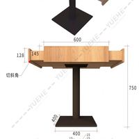 Dessus de table de restaurant avec bord en bois massif carré Personnaliser les tailles