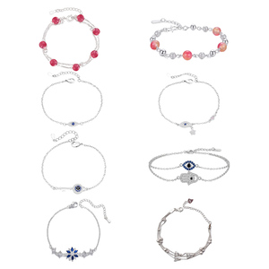 Pulseira Charmosa Delicada Estilo Boêmio com Zircônia Rosa Brilhante e Corrente Ajustável de Cobre para Uso Diário Feminino - Product Image 1