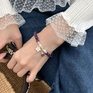 สร้อยข้อมือดอกไม้มุกอเมทิสต์ S925 เงินสเตอร์ลิง เครื่องประดับสำหรับผู้หญิงที่หรูหราสำหรับสวมใส่ในชีวิตประจำวัน - Product Image 5