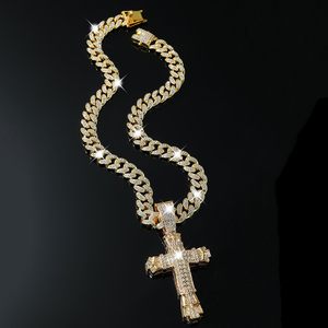 Collar de cadena de diamantes Hip Hop brillante chapado en oro y <span class=keywords><strong>Cuba</strong></span> de plata estilo Miami para hombre Iced Out - Product Image 3