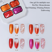VINIMAY personnalisé marque privée pochoir ongles transfert Gel Palette 4 couleurs Pat Pat peinture Gel ongles impression Nail Art peinture Gel