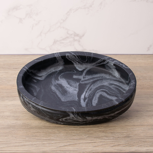 काले संगमरमर नज़र राल 5pcs गृह सजावट बाथरूम सामान सेट स्नान सेट साबुन औषधि और टूथब्रश धारक - Product Image 6