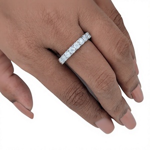 Lurba Jewels 925 Sterling <b>Silver</b> Luxury Moissanite <b>Eternity</b> Band Wedding <b>Ring</b> for Women Fashion Minimalist Fine Jewelry - Product Image 6