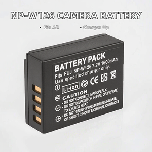 Batterie noire rechargeable 1600 V haute capacité 7.2 mAh NP-W126 pour Fujifilm <span class=keywords><strong>FinePix</strong></span> X-A1 X-E1 X-T1 appareils <span class=keywords><strong>photo</strong></span> numériques Stock - Product Image 3