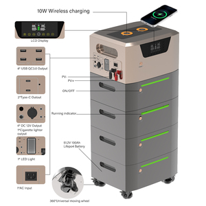 Inverter surya hibrida 5kW <span class=keywords><strong>48v</strong></span> 100AH, baterai lifepo4 5kW 10KW 15kW 20kW ditumpuk sistem penyimpanan energi surya - Product Image 6