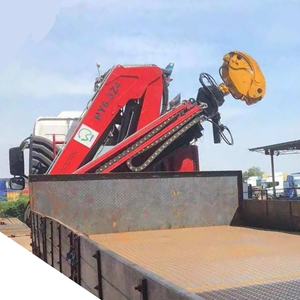 Mini Camión grúa 6 toneladas HAOY pluma plegable Camión grúa poste de elevación con abrazadera accesorio 13m de altura <span class=keywords><strong>para</strong></span> la construcción - Product Image 5