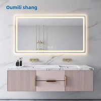 Miroir de salle de bain intelligent en verre rétroéclairé par LED avec fonction anti-buée, design extra-clair et surdimensionné, style moderne et minimaliste pour toilettes et maquillage